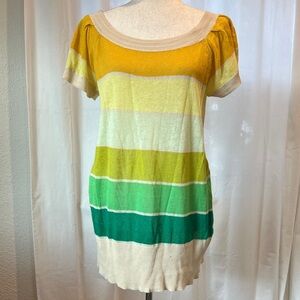 Free People Lemon Lime Striped Tunic